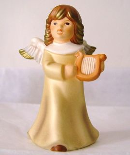   Weihnacht ANGEL Playing HARP Ceramic Figurine # 41004 Hummel