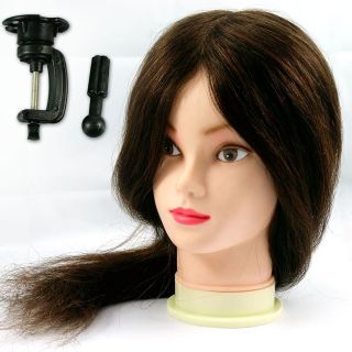   HEAD 100% Human Real Hair 18 Long Hairdressing Salon Equipment E012