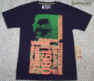 Bob Marley Mens Rasta T shirt Rhodesia Zimbabwe Independence 1980 