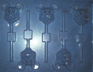 FIVE SMALL MICKEY MOUSE FACE SHAPES CHOCOLATE MOULD OR CHOCOLATE 