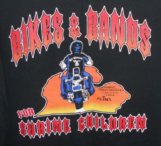 Harley Davidson Black T Shirt SHIAWASSEE Bikes & Bands for Shrine 