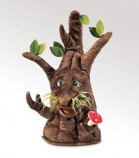 Folkmanis Enchanted Tree Hand Puppet Brown Green Red Stuffed NEW