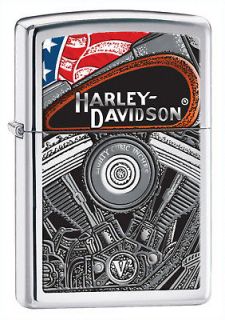 Zippo Harley Davidson Lighter, High Polish Chrome, Low Shipping 