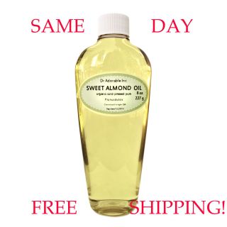 PURE ORGANIC SWEET ALMOND OIL COLD PRESSED 2 OZ 4 OZ  UP TO 128 FL.OZ 