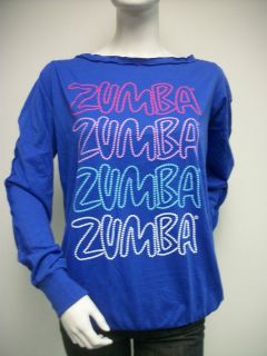 Zumba dazzling blue Headliner top t shirt NEW NWT Size L exercise 