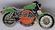 Hard Rock Cafe CANCUN 1998 Mini Green HARLEY Motorcycle Bike PIN 