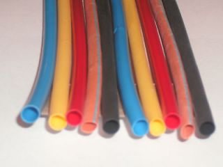 HEAT SHRINK TUBING 1/4 3 Assorted TUBE COLORS SIX FEET6 PIECES 1 FT 