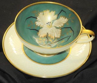 Royal Heidelberg Winterling BAVARIA TEAL Gold Tea cup and saucer 