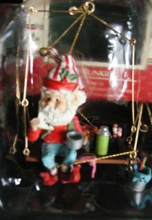 Bunkie Wee Tree Trimmers Enesco Christmas Ornaments Painter Elf North 