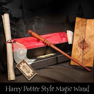 Harry Potter Style REAL MAGIC WAND + Marauders Map +sm Hogwarts 