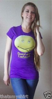 New Authentic Dazed and Confused Smiley Face Logo Juniors T Shirt