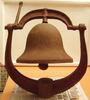 ANTIQUE 1700 1800s IRON BELL MARKED USA POST RAILROAD CHURCH SCHOOL 