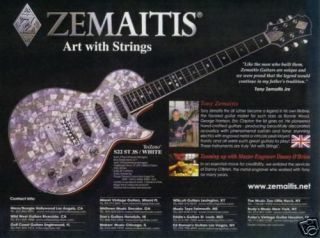 THE TONY ZEMAITIS S22 ST 3S / WHITE ELECTRIC GUITAR AD 8X11 