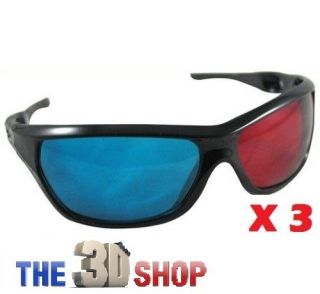 PAIRS RED/BLUE ANAGLYPH 3D GLASSES FOR 3D MOVIE GAME