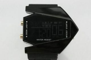   Aircraft Shape Sports LED Digital Date Chronograph Wrist Watches