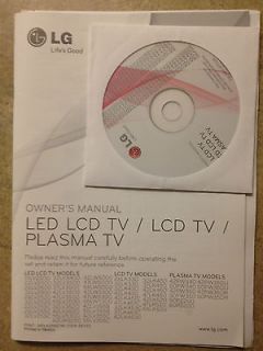 LG LED LCD Plasma TV Owners Manual MFL62882741 (1109 REV11) & CD ROM