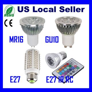   7W GU10 MR16 E27 RGB Energy Saving Spot High Power LED Light Lamp Bulb