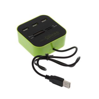 Multi memory card Reader with 3 ports USB 2.0 hub Combo for SD MMC M2 