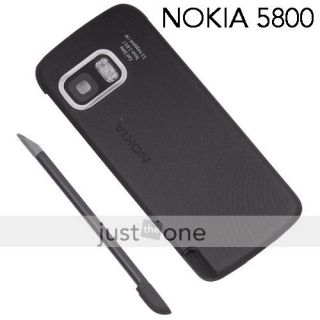   Back Battery Door Cover + Stylus Touch Pen Set for Nokia 5800 XM BLACK