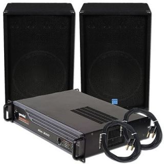 15 Inch Speakers & 3000 Watt Amp Package PA System   New