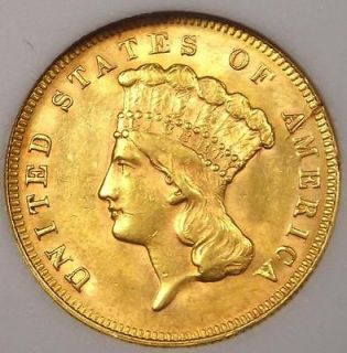 1878 Indian Three Dollar Gold Coin $3   CHOICE UNCIRCULATED   RARE MS 