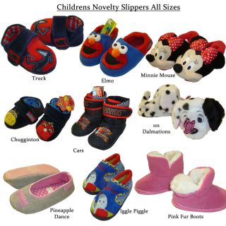 Kids Slippers All Sizes Novelty Designs Minnie Dalmatian Iggle Piggle 