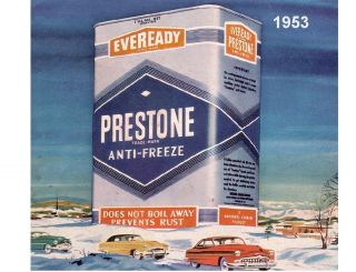 1953 Prestone Anti freeze Can Refrigerator / Tool Box Magnet