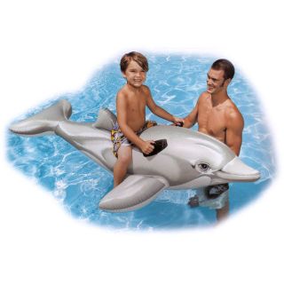 DOLPHIN POOL FLOAT Inflatable Ride On Water Toy For Kids Over 6 Ft 