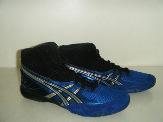 ASICS CAEL SANDERSON Wrestling Boots Blue/Black/silver Mens Sz 8 US 