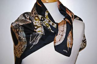   Design 12mm Washed Silk Twill Square Snake Print Scarf 36x 36