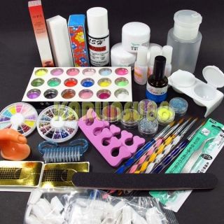 108 Premium Acrylic Nail Art Liquid Brushes Buffer Decoration Full 