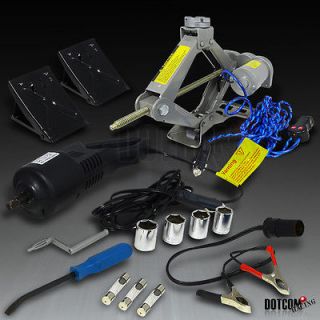 CAR TRUCK 1 TON FULLY ELECTRIC SCISSOR JACK+AUTOMATIC WRENCH KIT