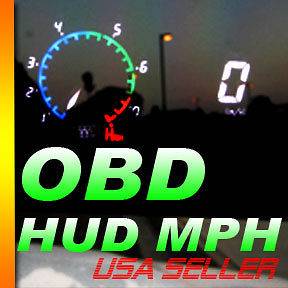   OBD 2(II) HUD MPH Rpm Speed battery voltage water temp gauge Cluster
