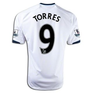   CHELSEA FC FERNANDO TORRES AWAY JERSEY 2012/13 BARCLAYS PL PATCHES
