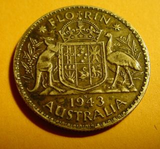 1943 AUSTRALIA Silver Florin Pretty Nice Coin