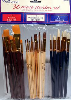 30 FINE ART PAINT BRUSHES FOR ACRYLIC, OIL, WATERCOLORS