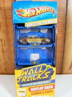 Hot Wheels Wall Tracks STORAGE RACK Holds 5 + Gold Car