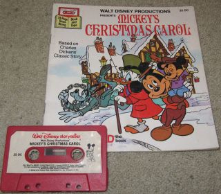Disney MICKEYS CHRISTMAS CAROL Scrooge BOOK on TAPE Read/Sing Along 