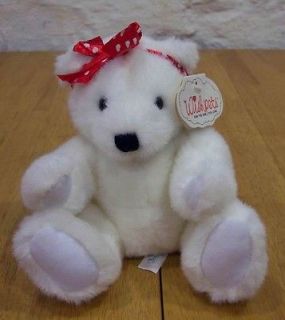 Wishpets MARSHMALLOW TEDDY BEAR W/ HEART BOW Plush Toy