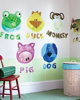Wallies Wall Mural 15224 Duck Frog Pig Animal Farm Zoo for Nursery