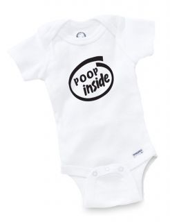 Poop Inside Onesie Baby Clothing Shower Gift Nerd Punk Geek Funny Cute 