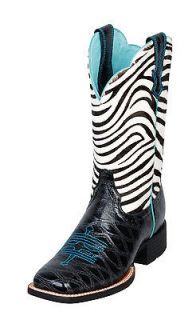 Ariat Western Boots Womens Quickdraw 7 B Black Anteater Zebra 10006718