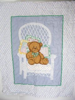 baby quilt new homemade cotton baby nursery shower gift bear