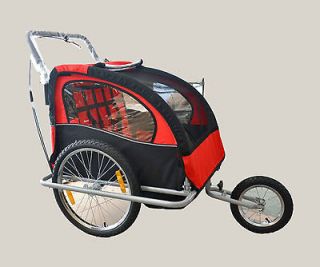 Double Kids 2in1 Bicycle Bike Trailer Stroller Jogger Carrier