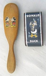 Vintage Mickey & Minnie Mouse and Donald Duck Brushes