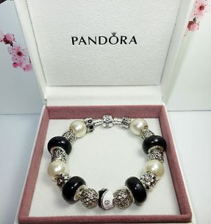 Authentic Pandora Bracelet Yin & Yang Harmony with 19 Beads & Charms 