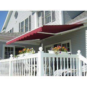 GUDCRAFT RETRACTABLE AWNING BURGUNDY PATIO AWNING CHOOSE YOUR SIZE