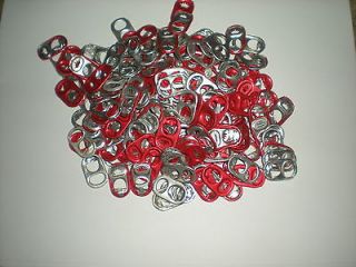 Bag of 200 of Red and Silver Aluminum Soda/Beer Can Tabs # 5