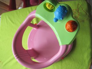 Baby Bath Seat Ring with Splash Toy Blue, Pink tub