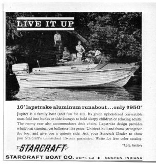   Vintage Ad Starcraft 16 Lapstrake Aluminum Runabout Boats Goshen,IN
